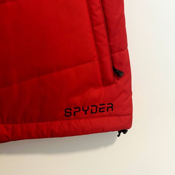 Spyder Ladies Vest Size 8 Full Zip-up Red Black Solid Casual Fall Winter Warm - Picture 8 of 16